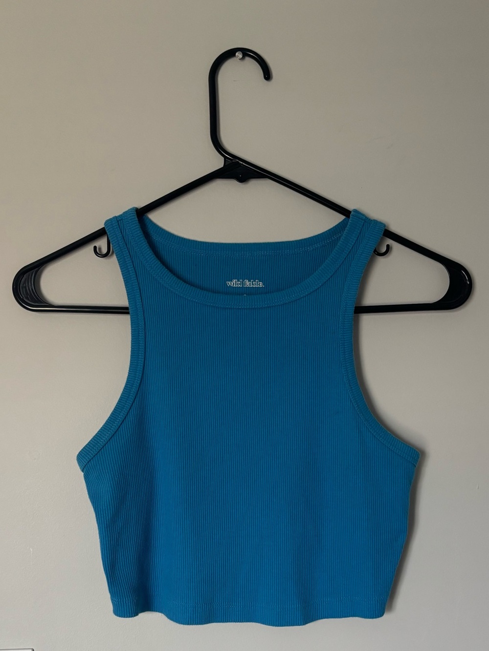 wild fable Teal Ribbed Cropped Tank Top